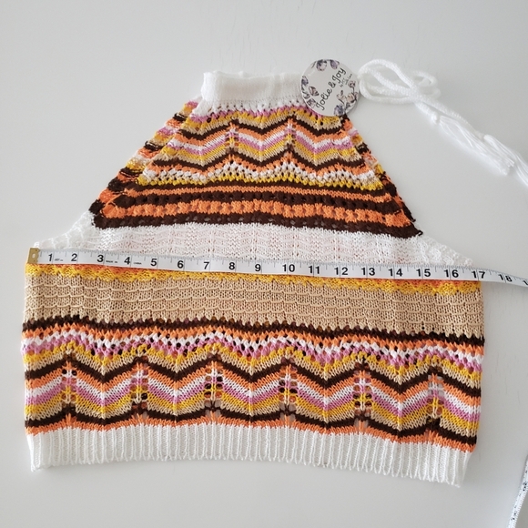 Crochet Tie Strap High Neck Top - Picture 5 of 9